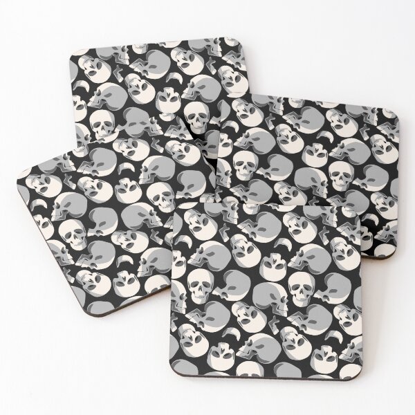 Item preview, white skull skeleton pattern print designed and sold by Gossip Rag.
