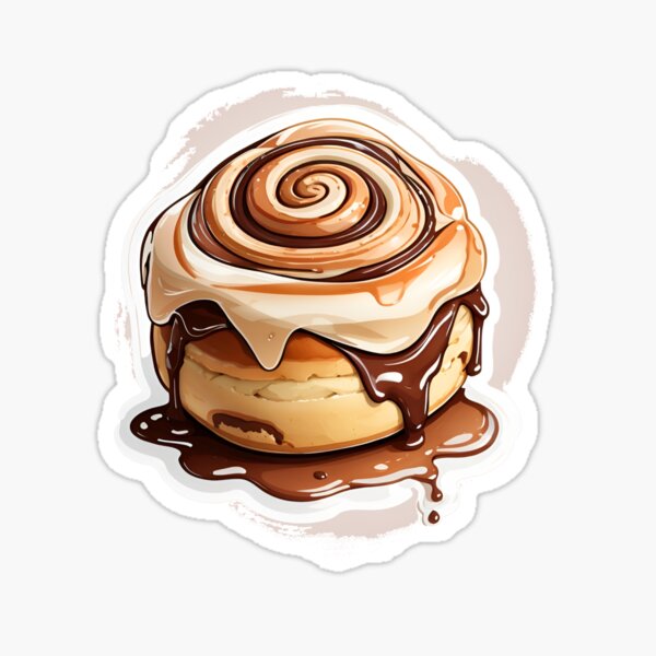 Cute Cinnamon Roll Design Pattern Sticker for Sale by Celine-D-Art