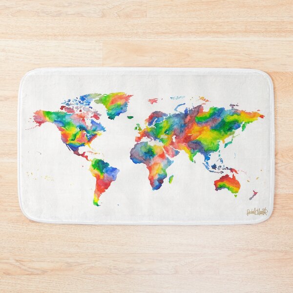 Item preview, rainbow world map designed and sold by RachelRaquelRa.