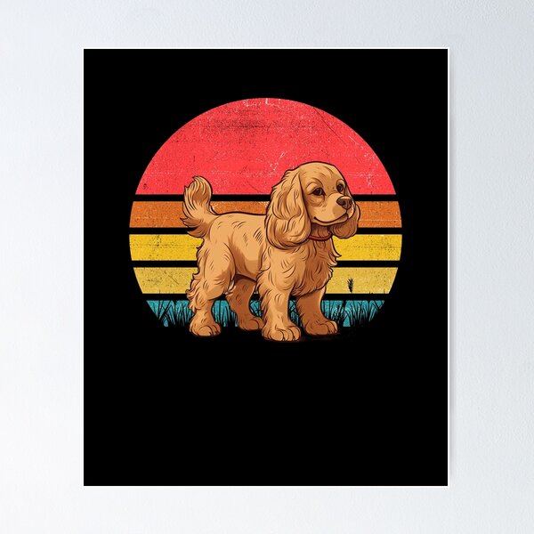 Item preview, Cocker Spaniel Vintage Retro Sunset designed and sold by rafaeltto.