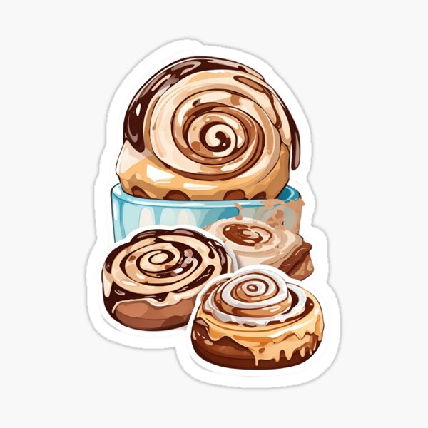Cute Cinnamon Roll Design Pattern Sticker for Sale by Celine-D-Art