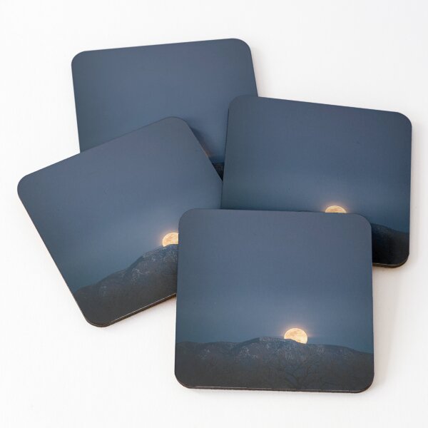 Item preview, Full Pink Moon peaking over mountains designed and sold by LensMedia.
