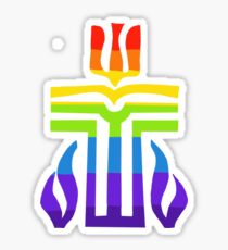 Rainbow Presbyterian Cross Sticker