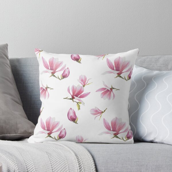Item preview, Watercolor pink Magnolia Seamless Pattern White background Hand painted illustration  designed and sold by BartolArt.