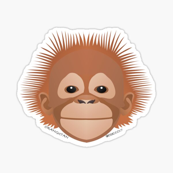 Vista previa del artículo con la obra «Cara de bebé orangután», diseñado y vendido por FunkilyMade.