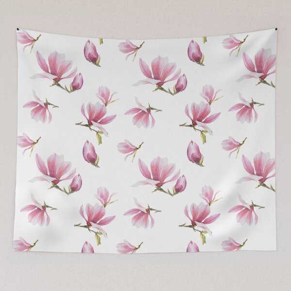 Item preview, Watercolor pink Magnolia Seamless Pattern White background Hand painted illustration  designed and sold by BartolArt.