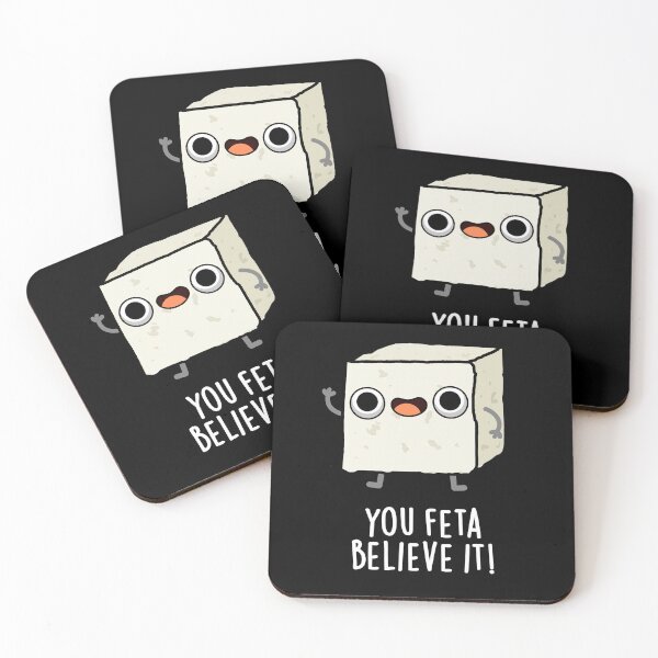 Item preview, You Feta Believe It Funny Cheese Puns (Dark BG) designed and sold by punnybone.