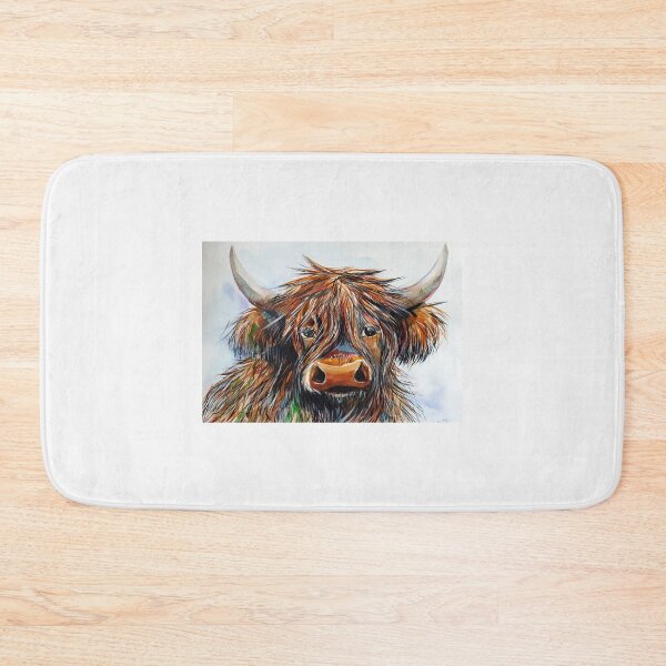 Item preview, Highland cow, watercolour painting by Marina Daniluka designed and sold by MariDaniArt.