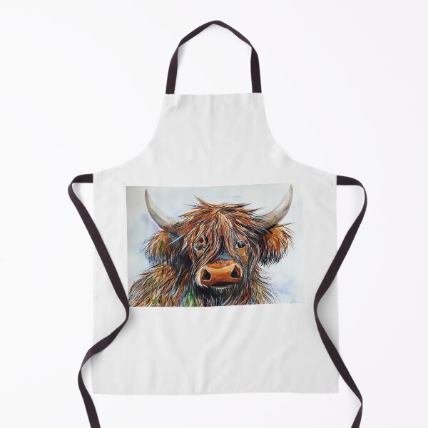 Item preview, Highland cow, watercolour painting by Marina Daniluka designed and sold by MariDaniArt.