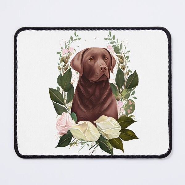 Item preview, Labrador | Chocolate Labrador | Cute Chocolate Lab | Chocolate Lab with Roses designed and sold by PawsandPages.