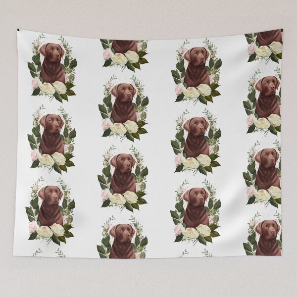 Item preview, Labrador | Chocolate Labrador | Cute Chocolate Lab | Chocolate Lab with Roses designed and sold by PawsandPages.