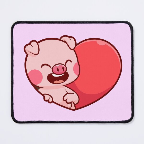 Item preview, Adorable Pig Love: Cute Pig with Love Heart Sign - Cartoon Illustration designed and sold by hjian8219.