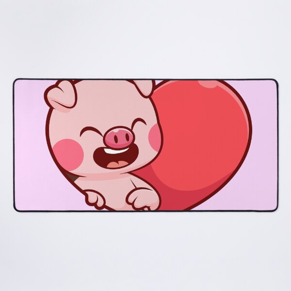 Item preview, Adorable Pig Love: Cute Pig with Love Heart Sign - Cartoon Illustration designed and sold by hjian8219.