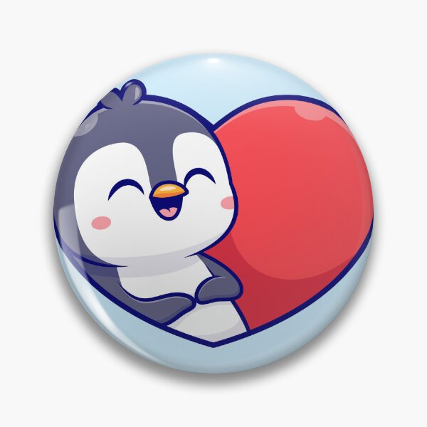 Item preview, Penguin Love: Cute Penguin with Love Heart Sign - Cartoon Illustration designed and sold by hjian8219.