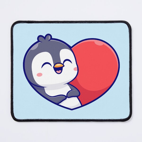 Item preview, Penguin Love: Cute Penguin with Love Heart Sign - Cartoon Illustration designed and sold by hjian8219.