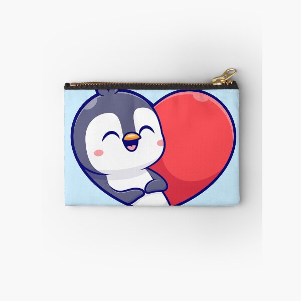 Item preview, Penguin Love: Cute Penguin with Love Heart Sign - Cartoon Illustration designed and sold by hjian8219.