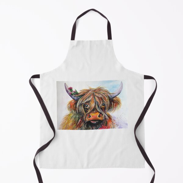 Item preview, Highland cow, watercolour painting by Marina Daniluka designed and sold by MariDaniArt.