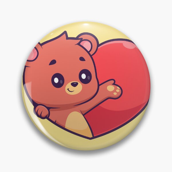 Item preview, Bear Hugs: Cute Bear with Love Heart Sign - Cartoon Illustration designed and sold by hjian8219.