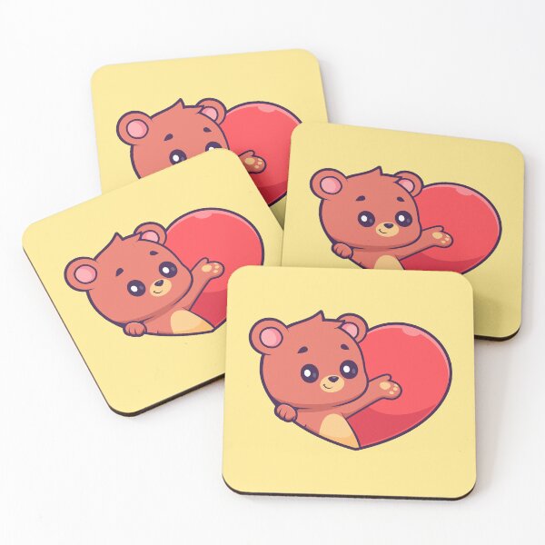Item preview, Bear Hugs: Cute Bear with Love Heart Sign - Cartoon Illustration designed and sold by hjian8219.