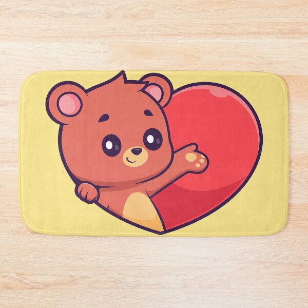 Item preview, Bear Hugs: Cute Bear with Love Heart Sign - Cartoon Illustration designed and sold by hjian8219.