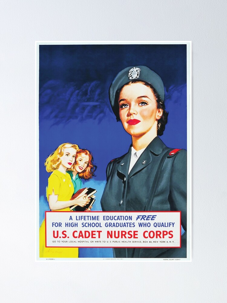 Restored US OWI Print For The Recruitment of Nurses&quot; Poster for 