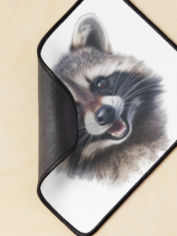 Thumbnail 2 of 5, Mouse Pad, Smiling Racoon designed and sold by GraphicsJCM.