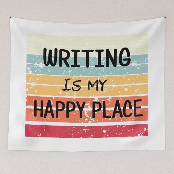 Item preview, Writing is My Happy Place: Retro Sunset Design for Writers designed and sold by The-Angry-Gnome.