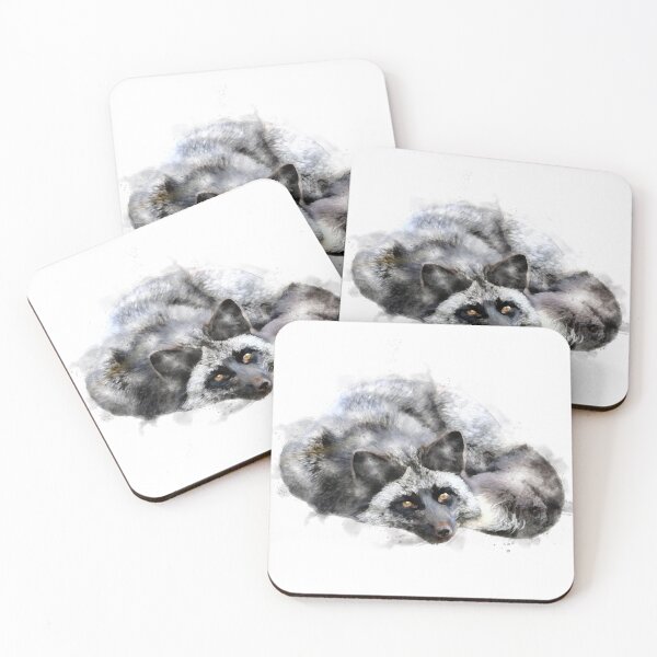Item preview, Silver Fox Watercolour Artwork designed and sold by Typeglyphs.