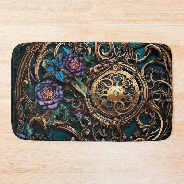 Item preview, Steampunk Flowers and Rusty Clockwork with Dark Background designed and sold by BrandonArtWorld.