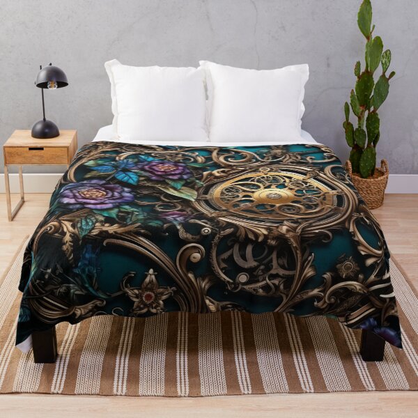 Item preview, Steampunk Flowers and Rusty Clockwork with Dark Background designed and sold by BrandonArtWorld.