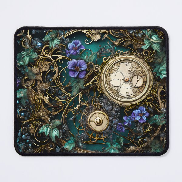 Item preview, Steampunk Flowers and Rusty Clockwork with Dark Background designed and sold by BrandonArtWorld.