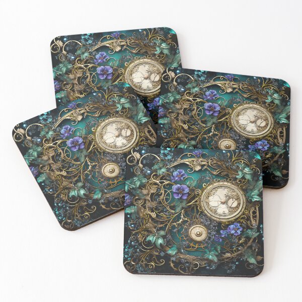 Item preview, Steampunk Flowers and Rusty Clockwork with Dark Background designed and sold by BrandonArtWorld.