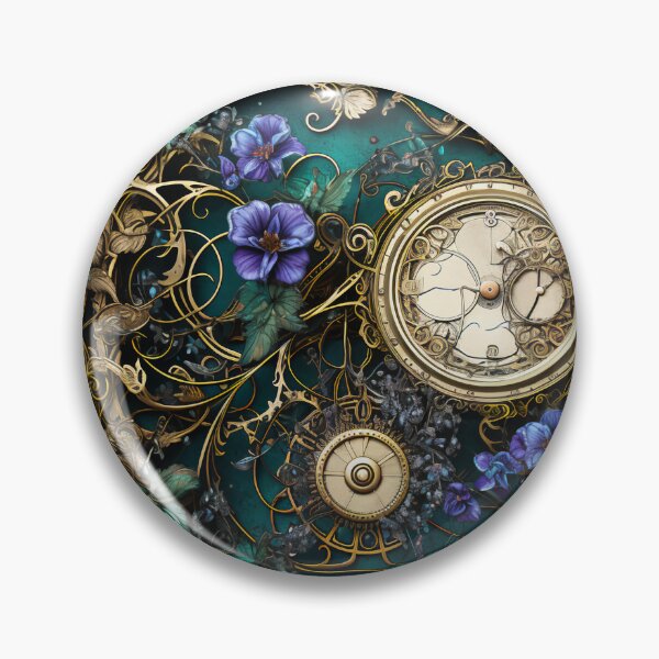 Item preview, Steampunk Flowers and Rusty Clockwork with Dark Background designed and sold by BrandonArtWorld.