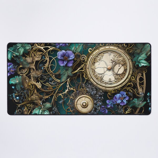 Item preview, Steampunk Flowers and Rusty Clockwork with Dark Background designed and sold by BrandonArtWorld.