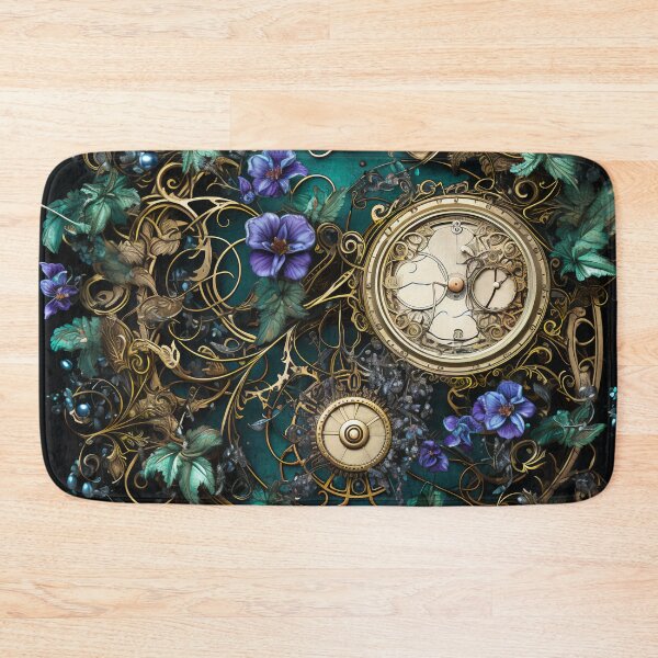 Item preview, Steampunk Flowers and Rusty Clockwork with Dark Background designed and sold by BrandonArtWorld.