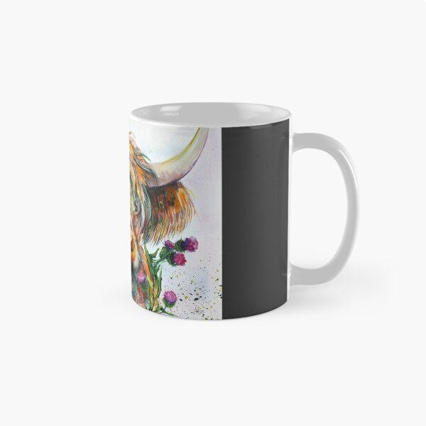 Item preview, Highland cow, watercolour painting by Marina Daniluka designed and sold by MariDaniArt.