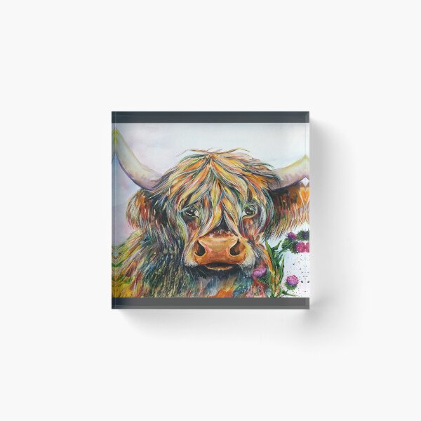 Item preview, Highland cow, watercolour painting by Marina Daniluka designed and sold by MariDaniArt.
