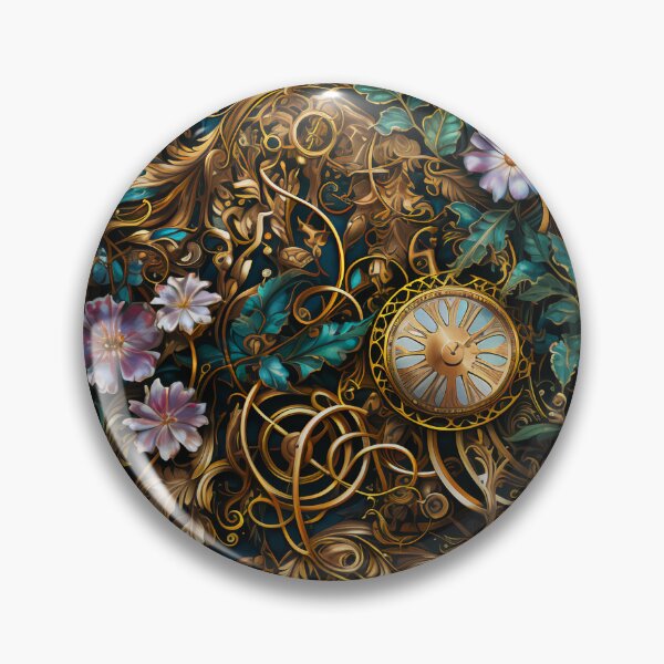 Item preview, Steampunk Flowers and Rusty Clockwork with Dark Background designed and sold by BrandonArtWorld.
