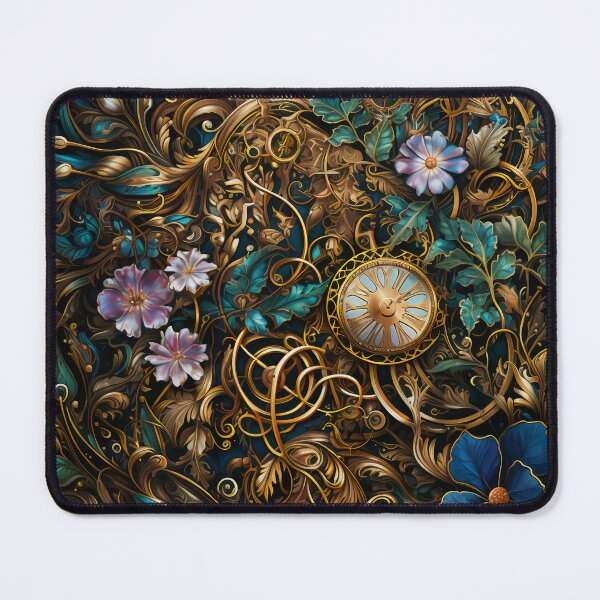 Item preview, Steampunk Flowers and Rusty Clockwork with Dark Background designed and sold by BrandonArtWorld.