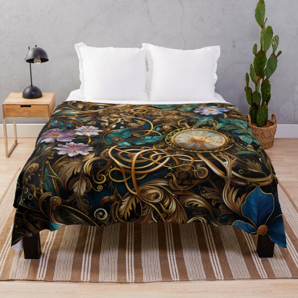 Item preview, Steampunk Flowers and Rusty Clockwork with Dark Background designed and sold by BrandonArtWorld.