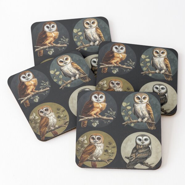Item preview, Barn Owls designed and sold by LadybellVintage.