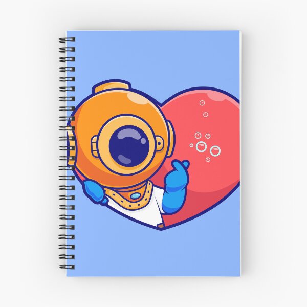 Item preview, Diving into Love: Cute Diver with Love Heart Sign - Cartoon Illustration designed and sold by hjian8219.