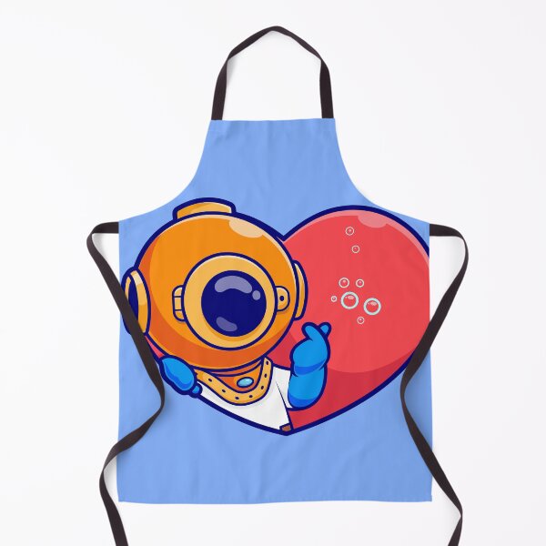 Item preview, Diving into Love: Cute Diver with Love Heart Sign - Cartoon Illustration designed and sold by hjian8219.