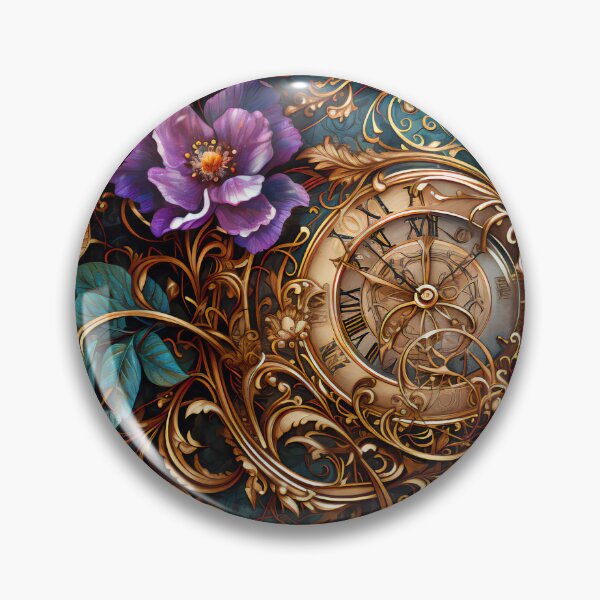Item preview, Steampunk Flowers and Rusty Clockwork with Dark Background designed and sold by BrandonArtWorld.