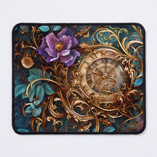 Item preview, Steampunk Flowers and Rusty Clockwork with Dark Background designed and sold by BrandonArtWorld.