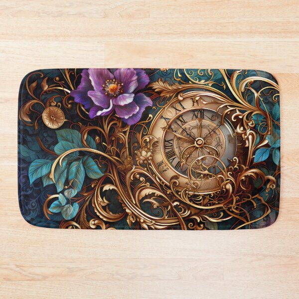 Item preview, Steampunk Flowers and Rusty Clockwork with Dark Background designed and sold by BrandonArtWorld.