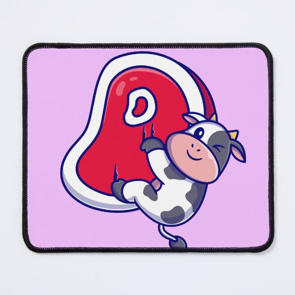Item preview, Cow's Compassion: Cute Cow Hugging Steak - Cartoon Vector Illustration designed and sold by hjian8219.
