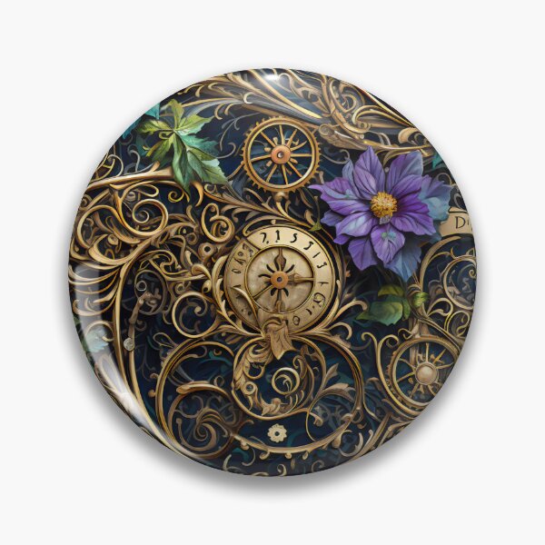 Item preview, Steampunk Flowers and Rusty Clockwork with Dark Background designed and sold by BrandonArtWorld.