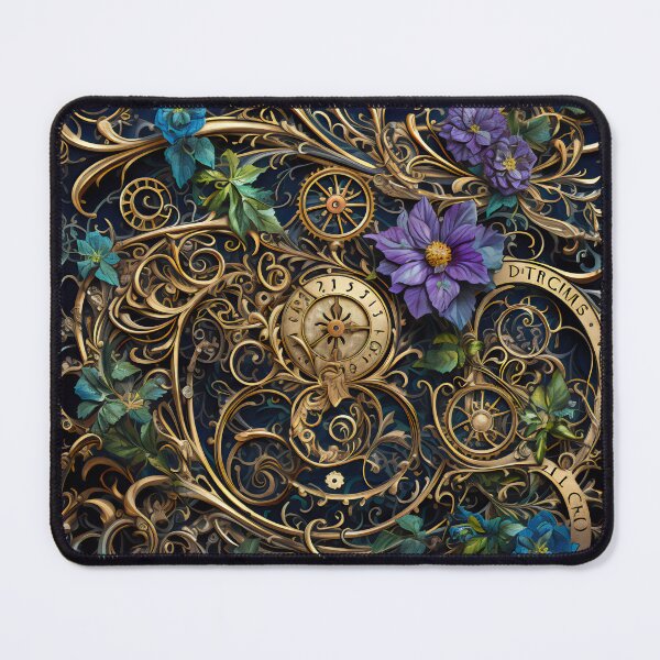 Item preview, Steampunk Flowers and Rusty Clockwork with Dark Background designed and sold by BrandonArtWorld.