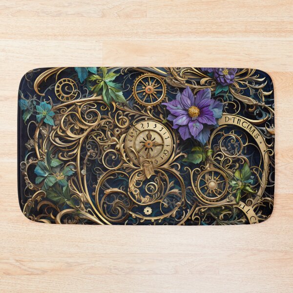 Item preview, Steampunk Flowers and Rusty Clockwork with Dark Background designed and sold by BrandonArtWorld.